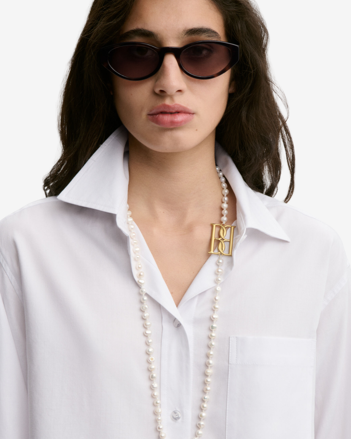 Aubrey Cropped White herringbone