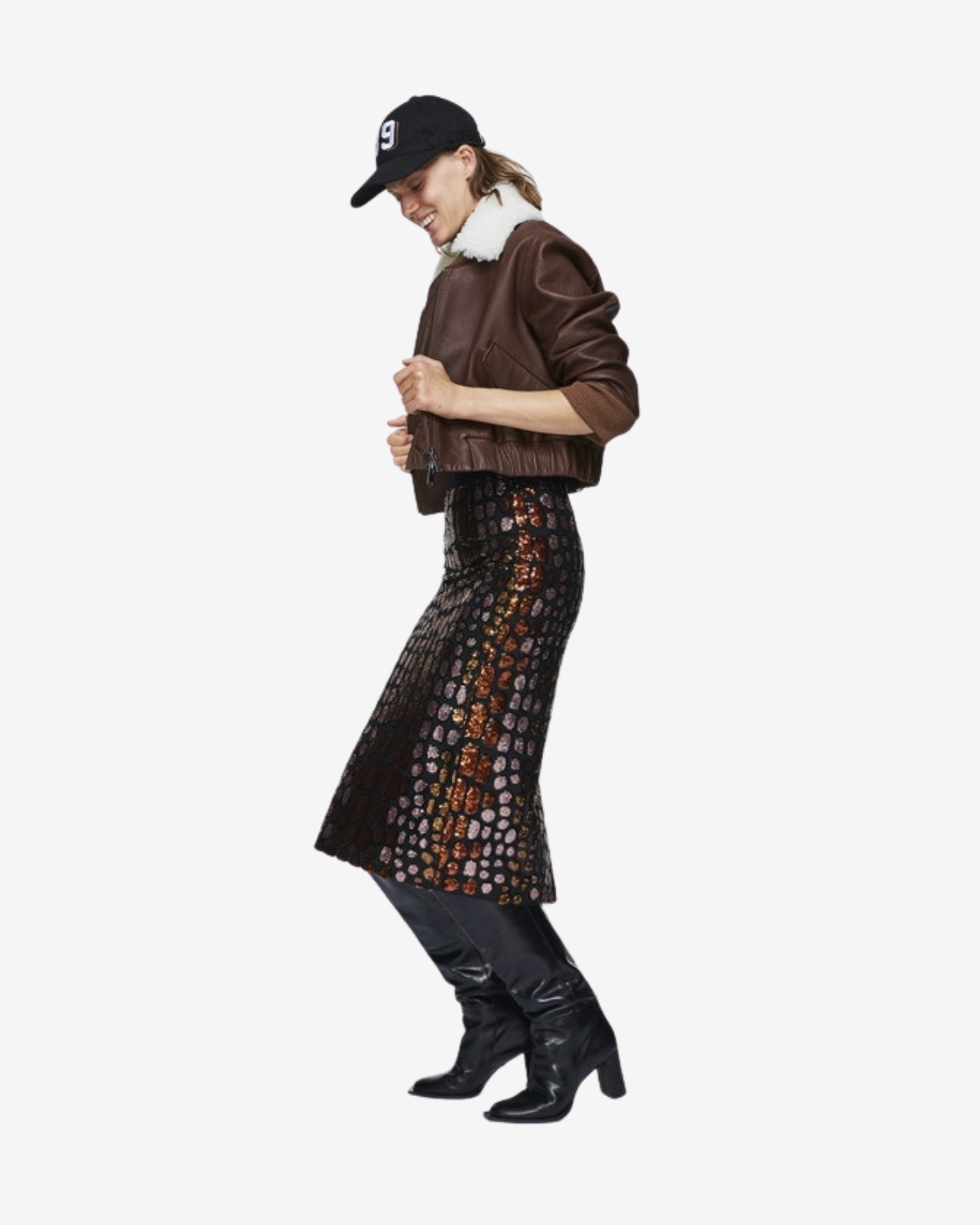 SEQUIN FANTASY skirt shimmering cooper