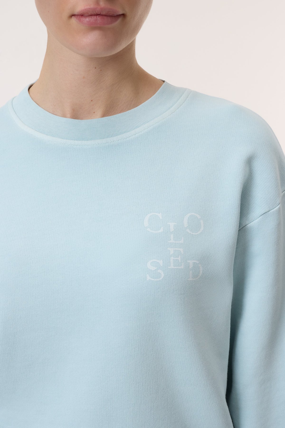 Printed sweatshirt light sky blue