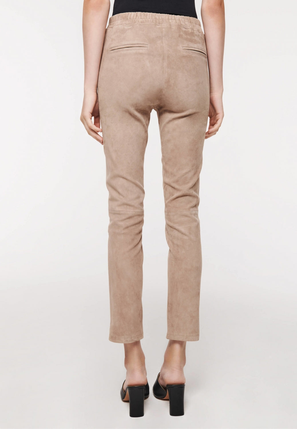 CHATOU stretch suede broek nougat