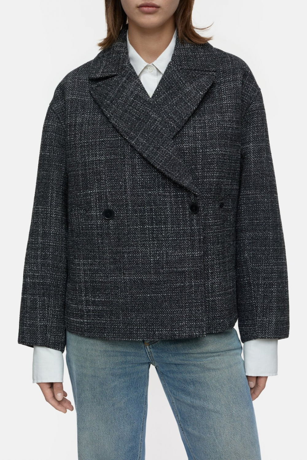 Cropped jacket black