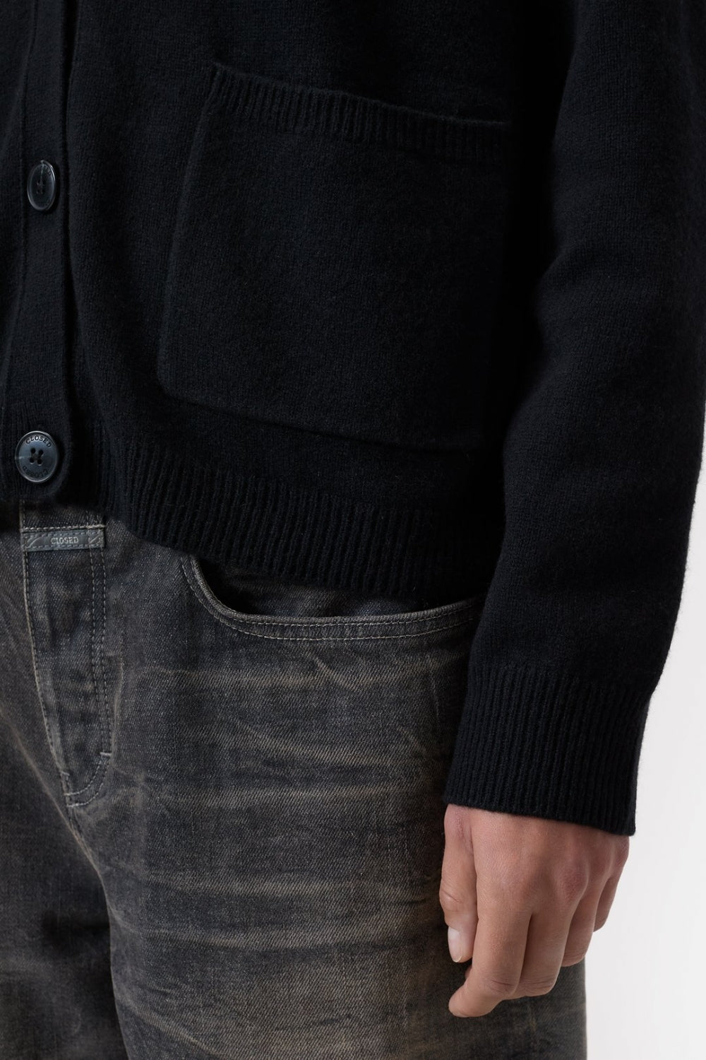 V cardigan long sleeve black