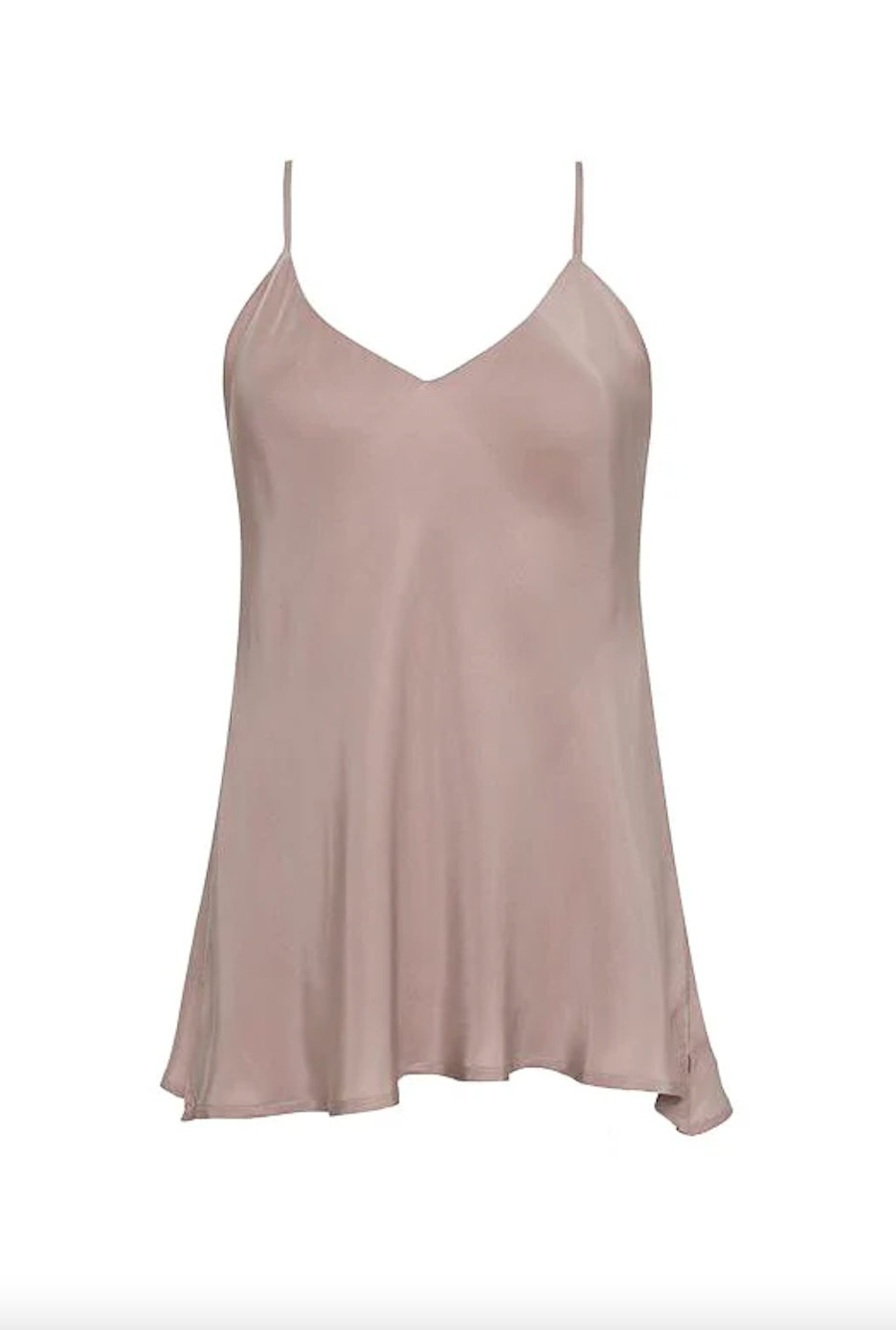 Double Silk Solid Cami Nude Crystal