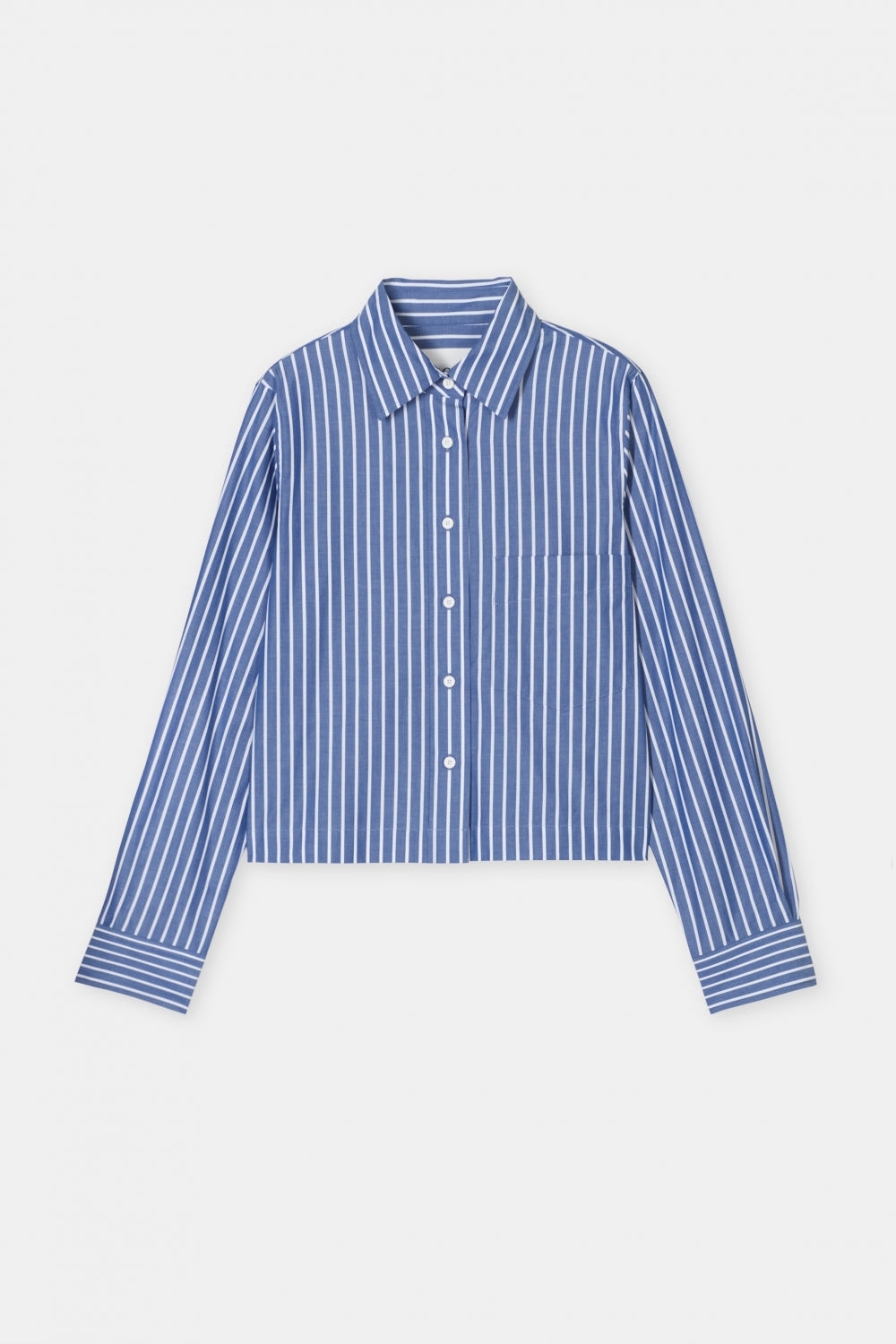 cropped classic shirt Graphite blue
