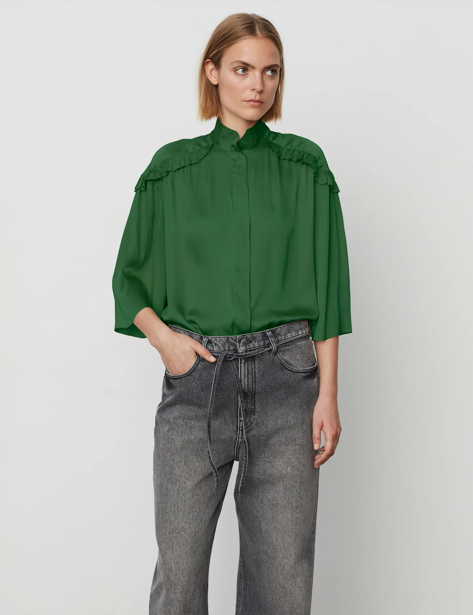 Mateo modern drape basil green
