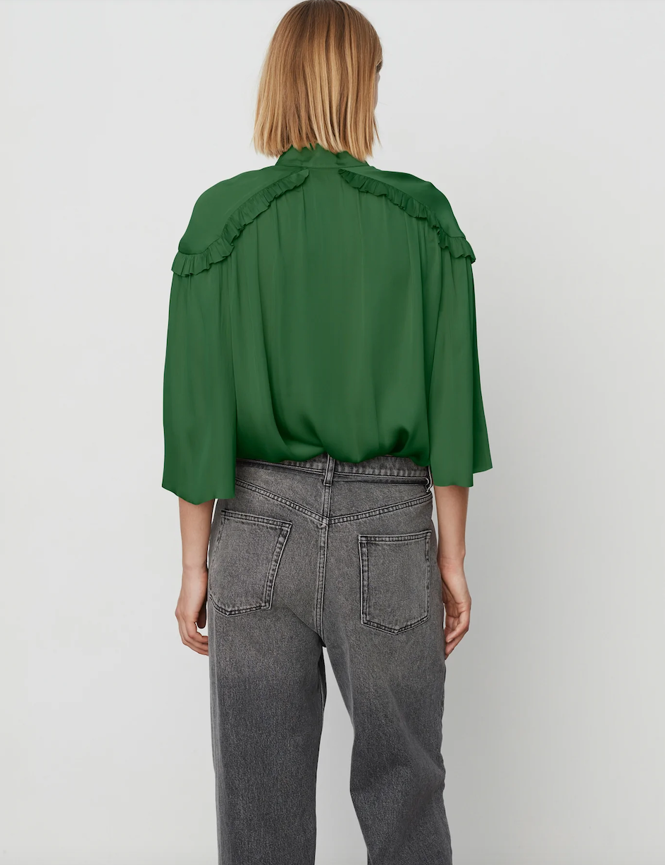 Mateo modern drape basil green