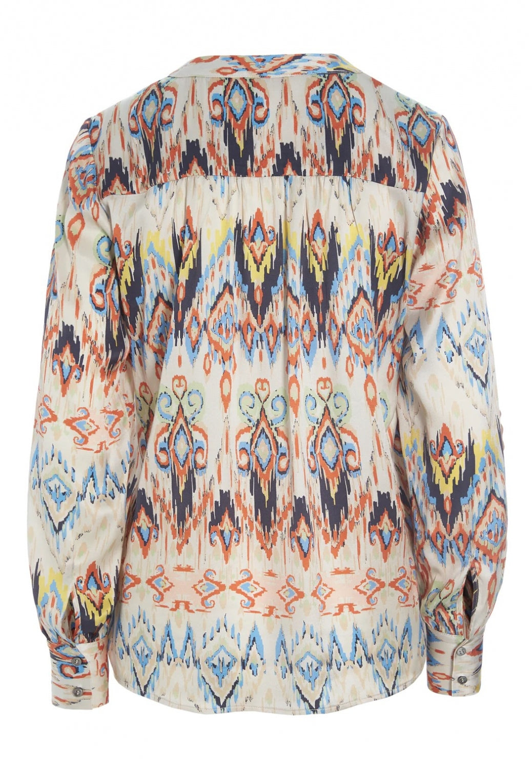 KAY-blouse with hidden placket ikat salsa