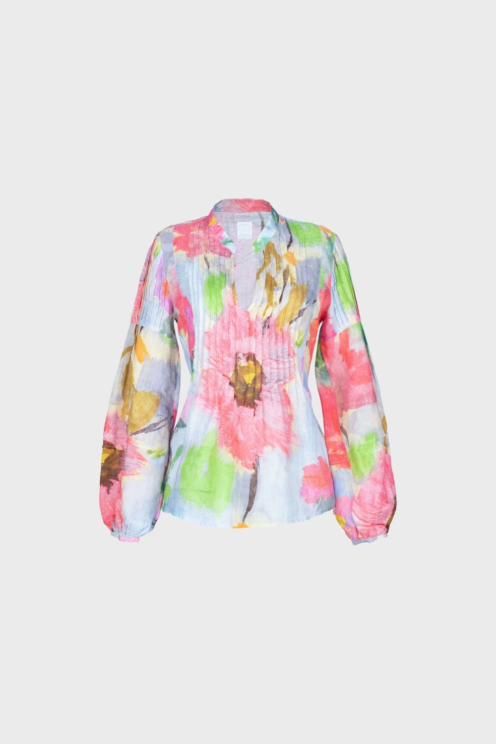 Short sleeve printed women shirt washed