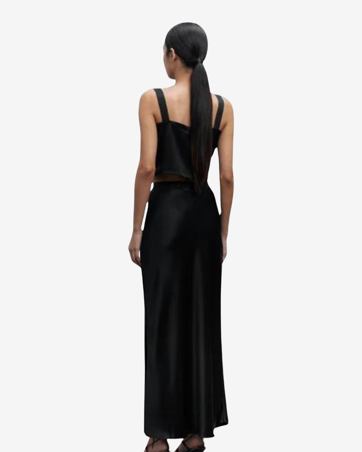 hana satin rok black