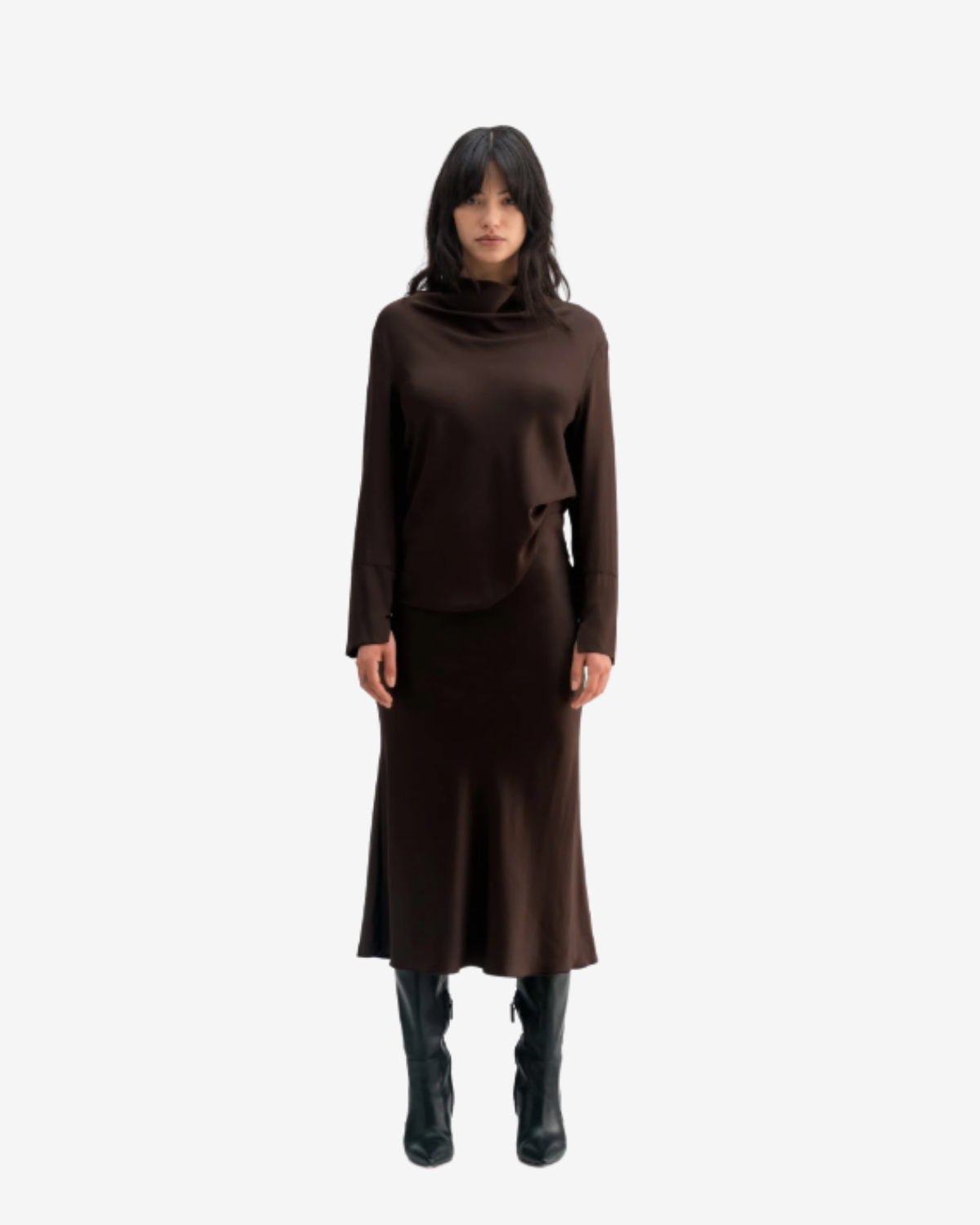 Ayumi silk blouse Dark brown
