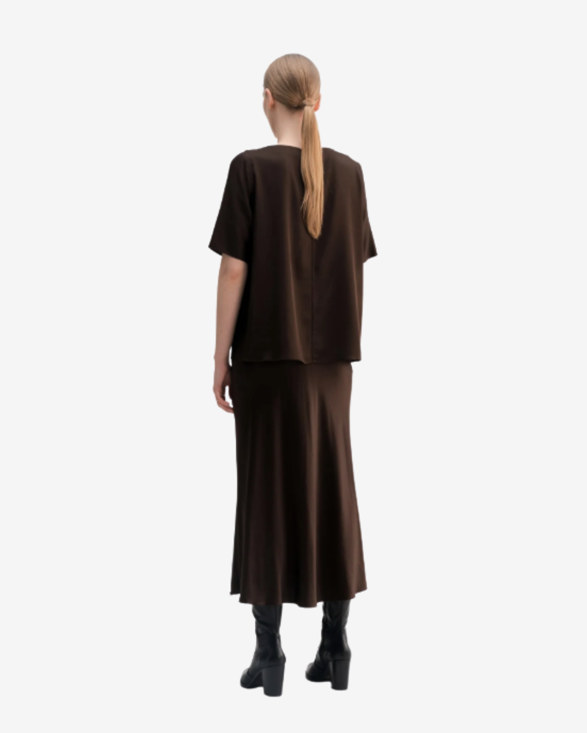 Yoli silk blouse Dark brown