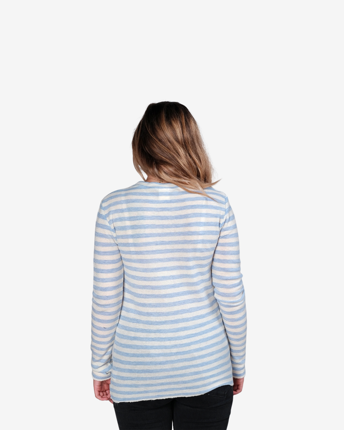 Shirt raw white sky blue melange