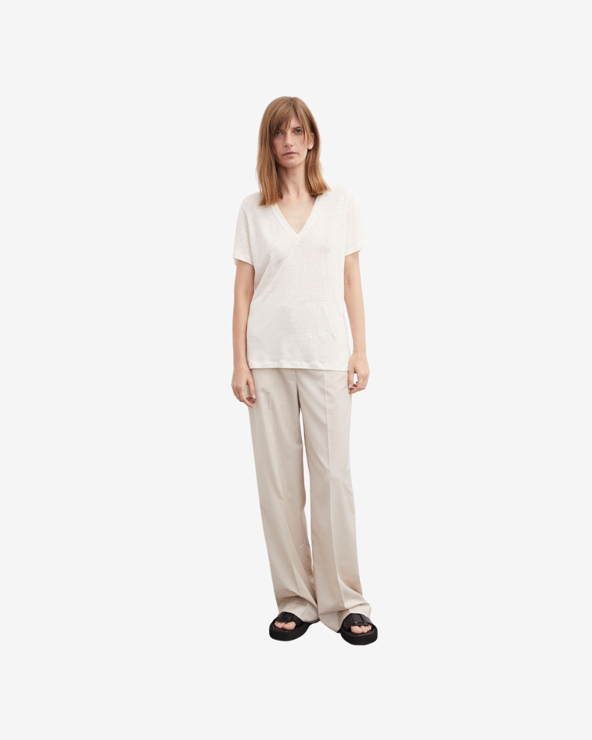 Zooey linen t-shirt soft white