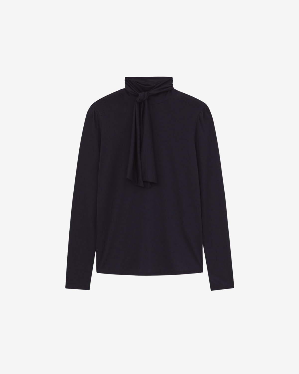 Tencel™ & Cotton Longsleeve with Bow-Tie black