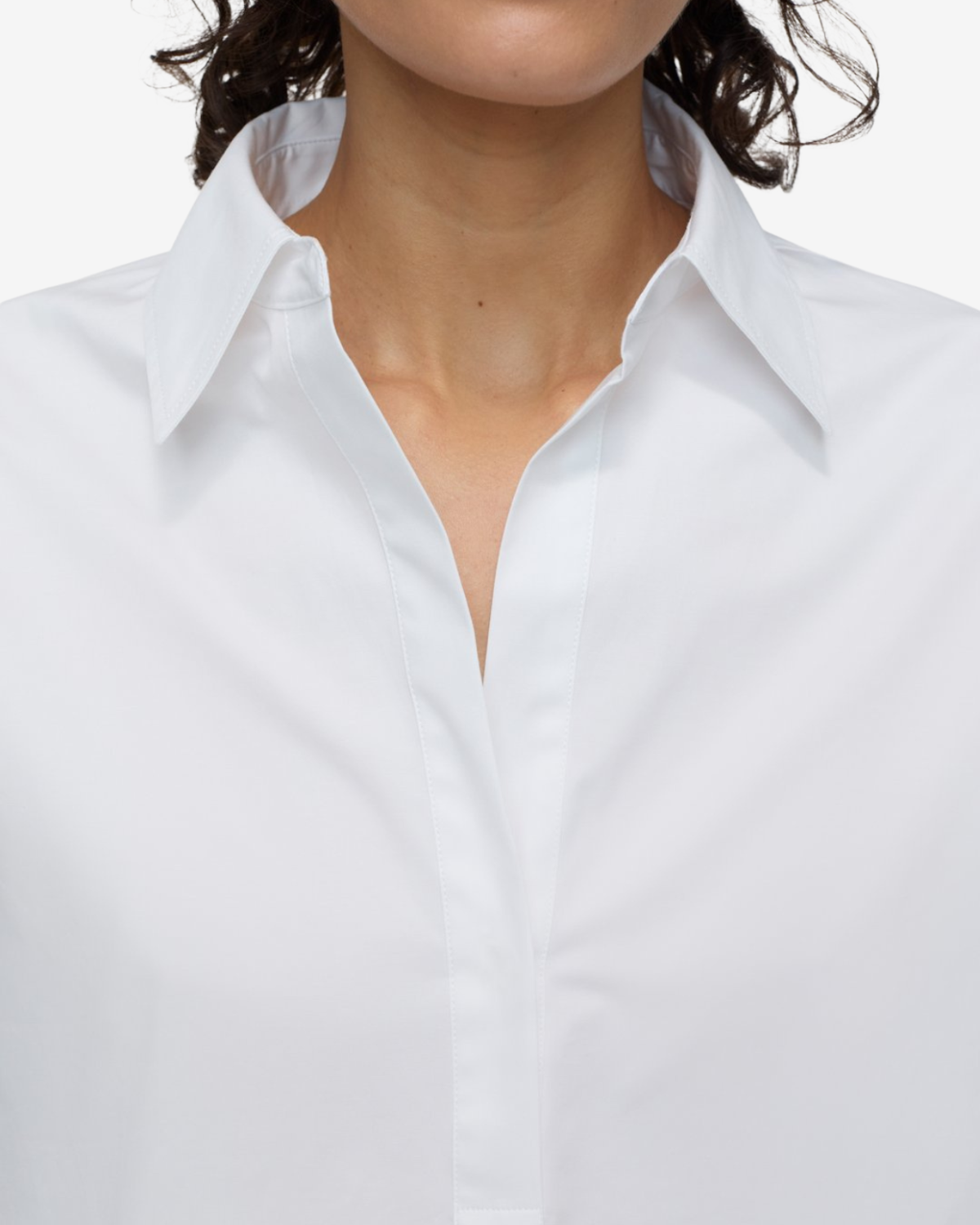 Open neck tunic White