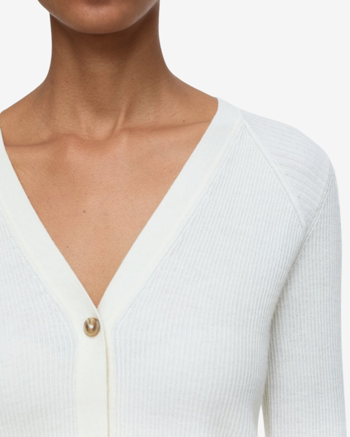 V cardigan long sleeve Ivory