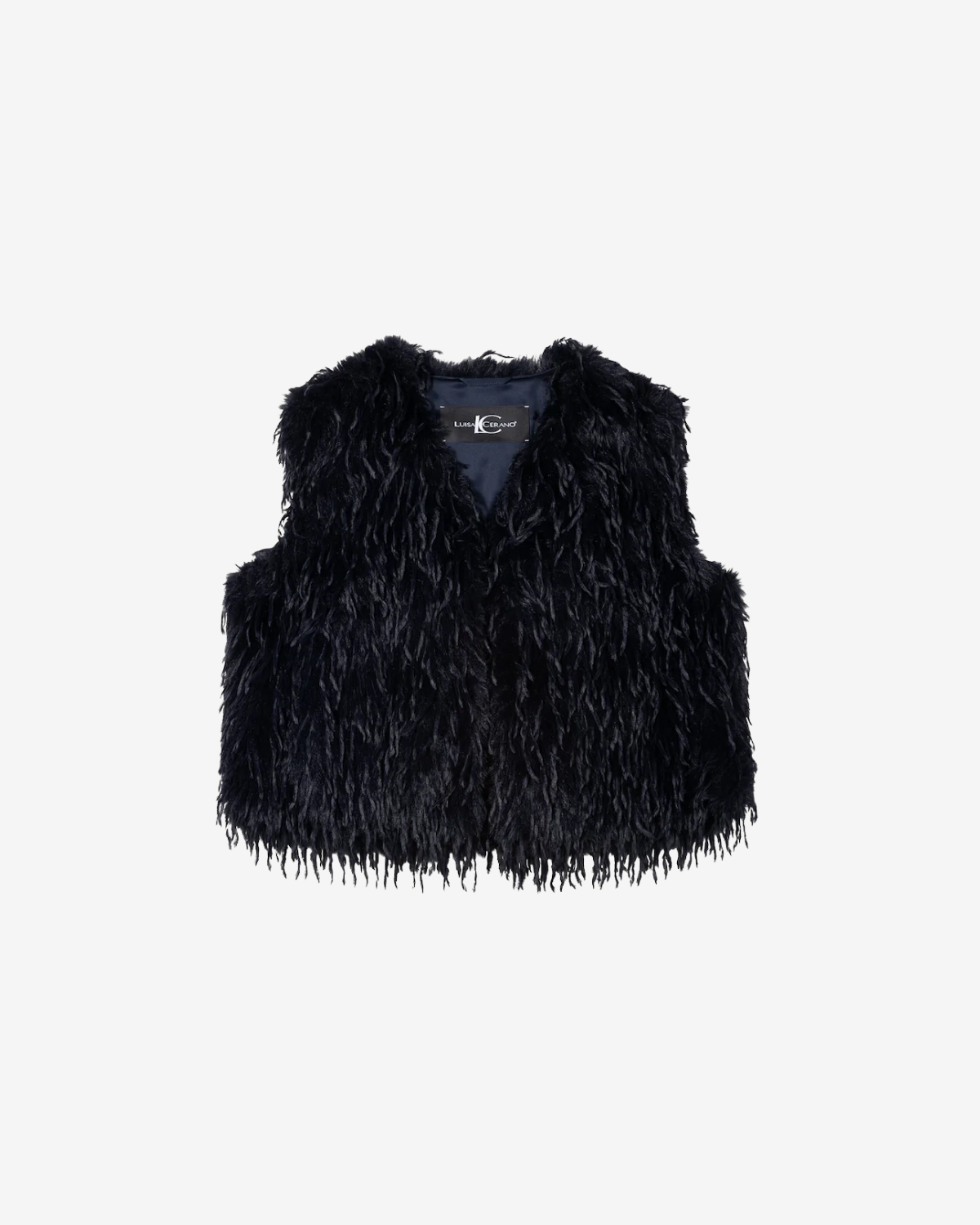 Vest fancy fake fur - dark blue