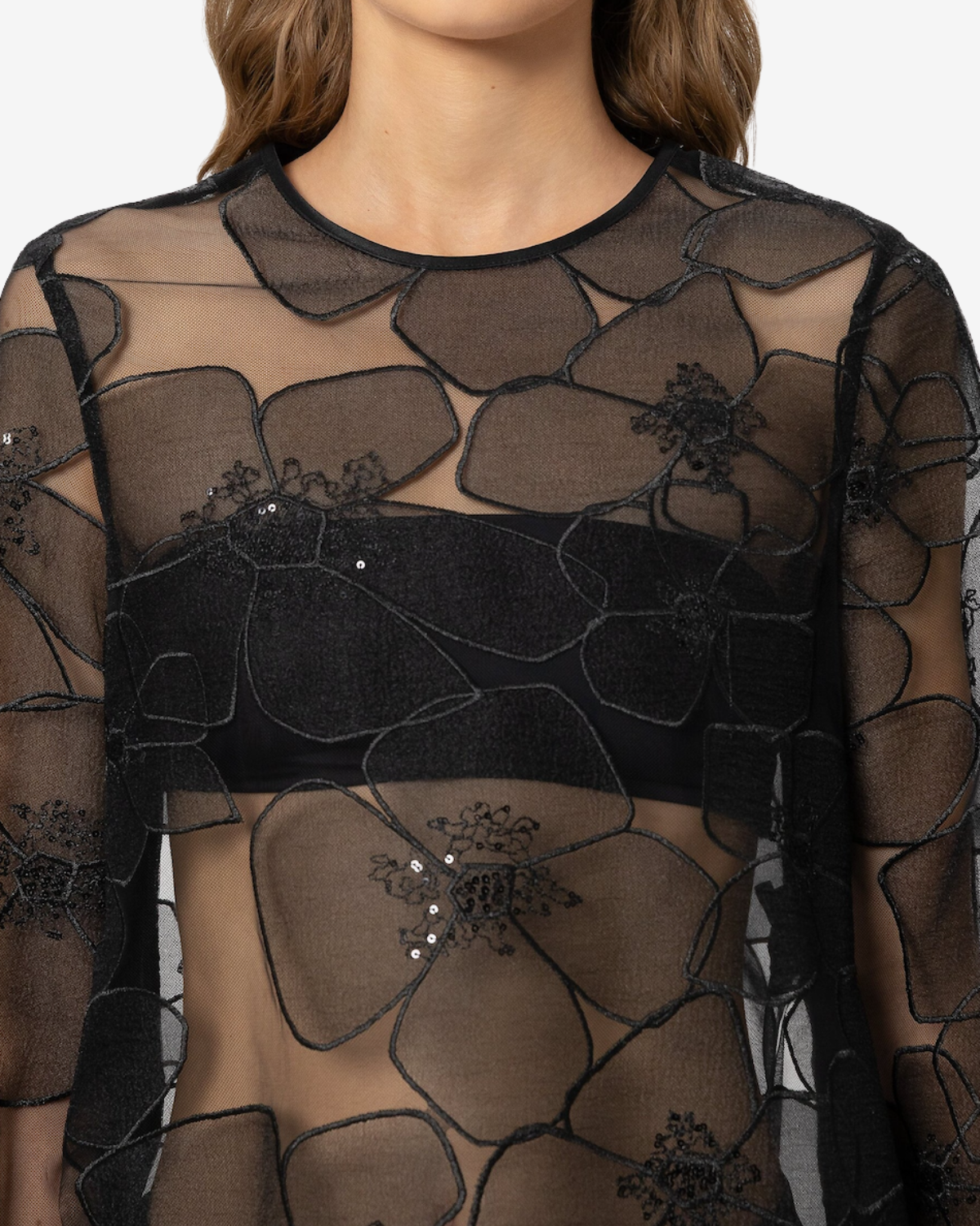 Blouse The lace tulle