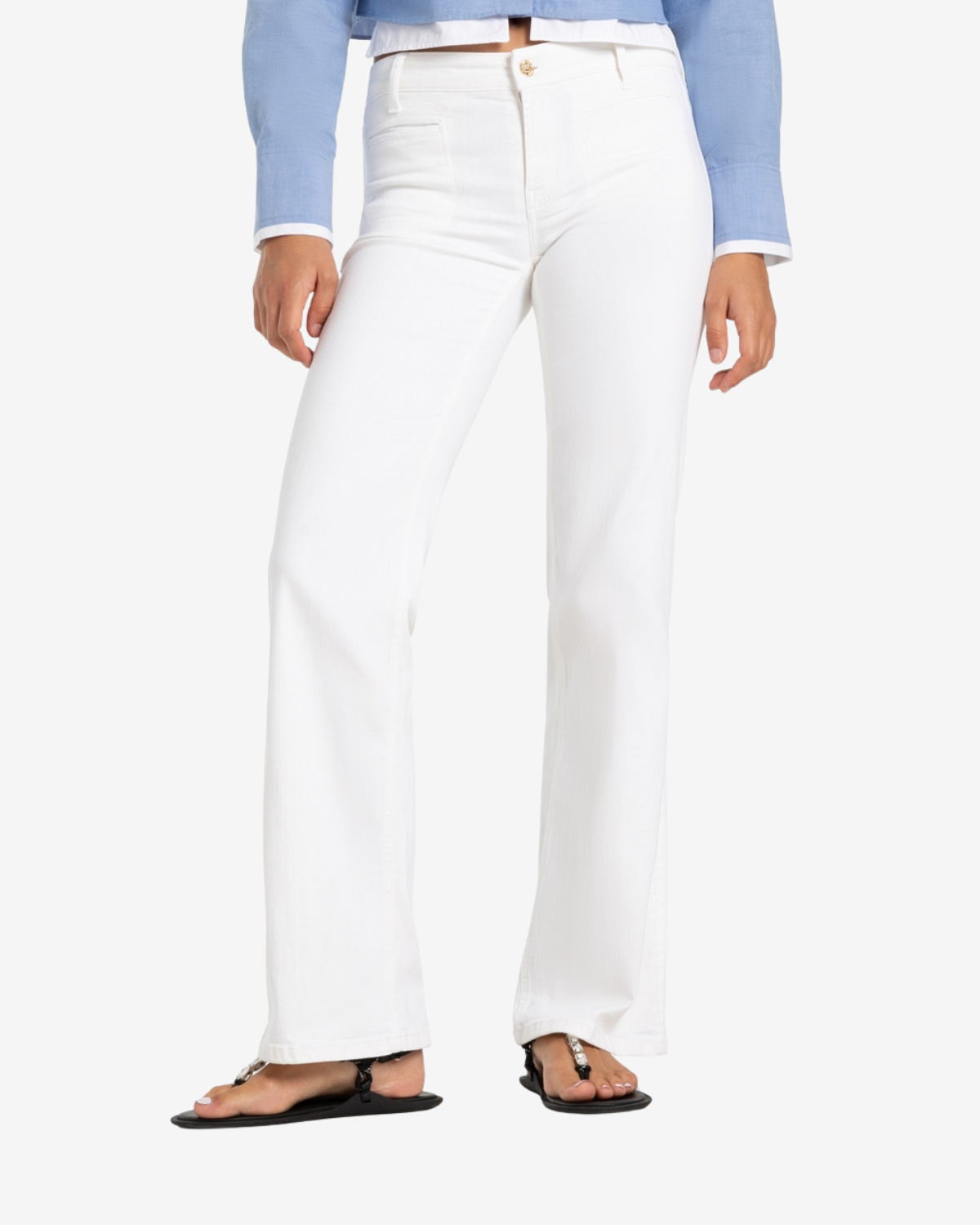 Tess wide leg pure white stone