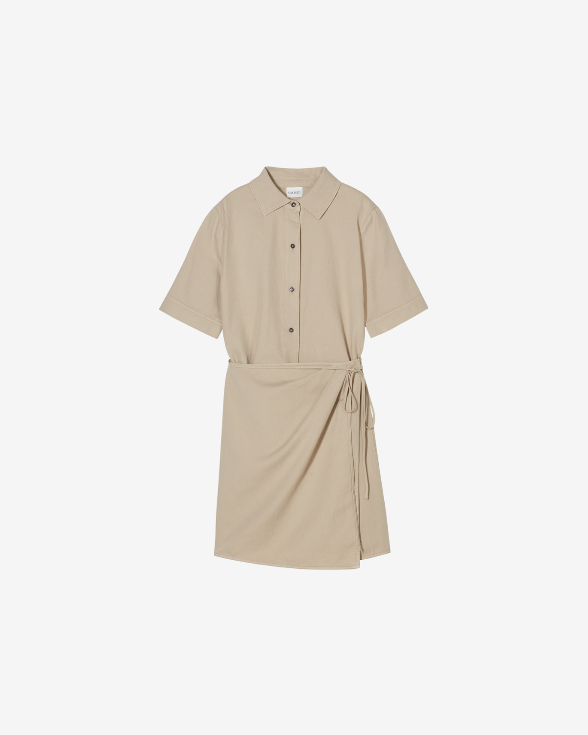 Short wrap dress Soft beige