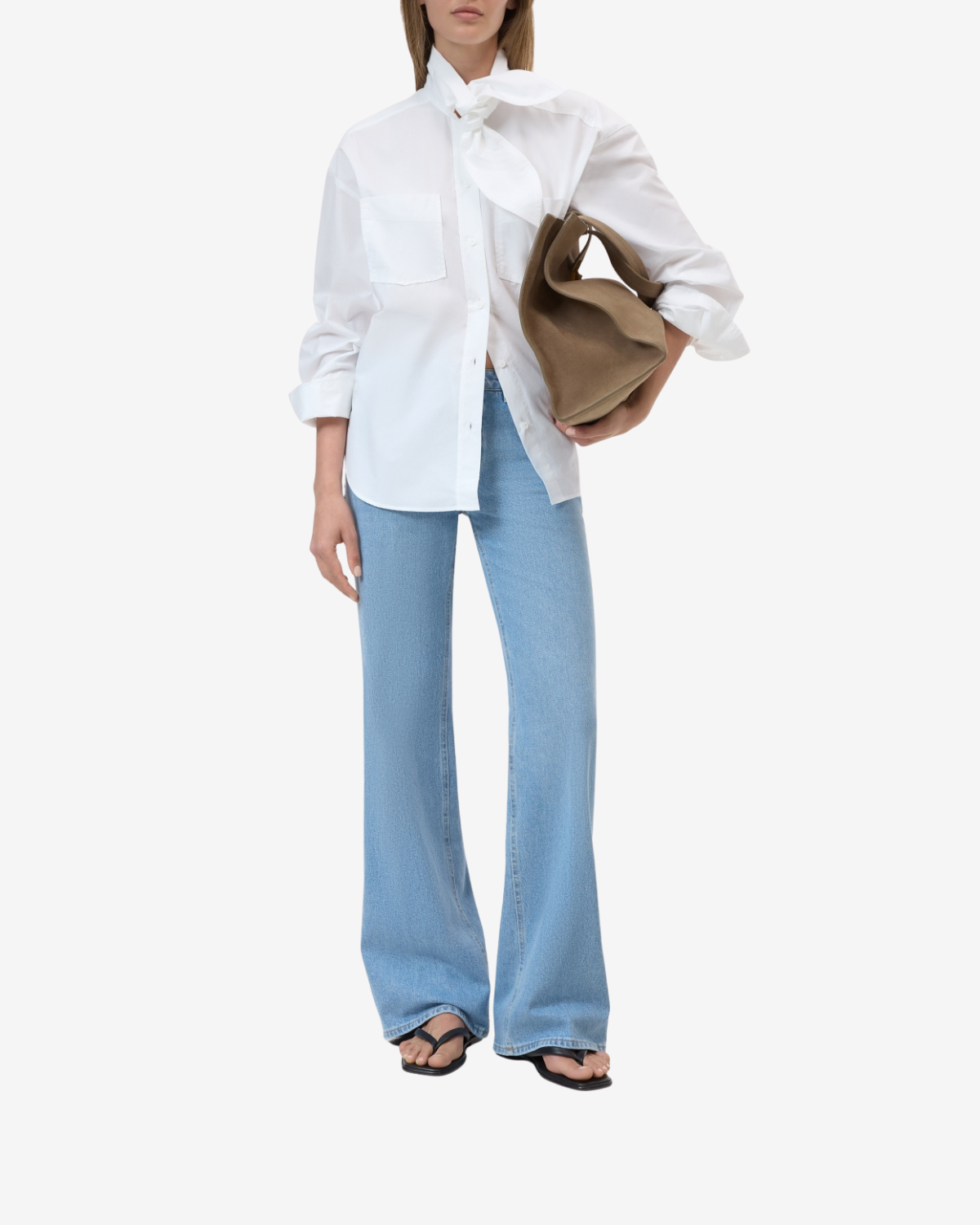 Scarf shirt White