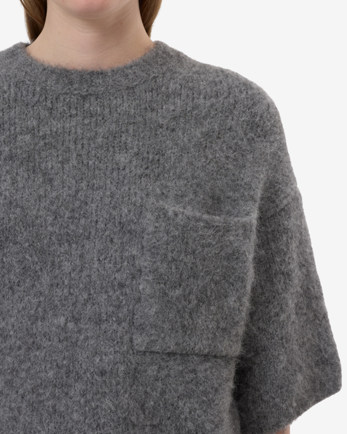 Crew short sleeve Dark grey melange