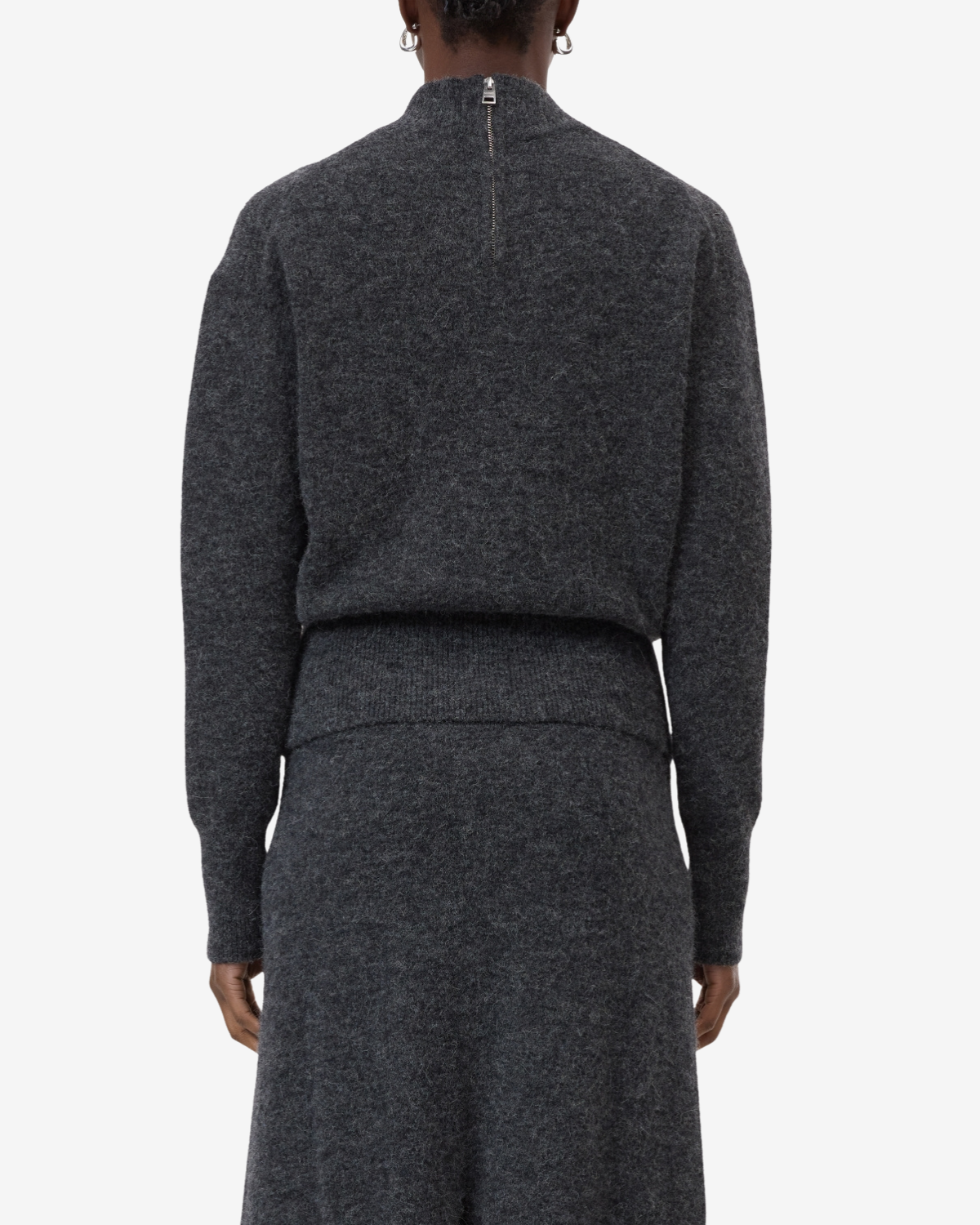 Mock neck long sleeve Dark grey melange