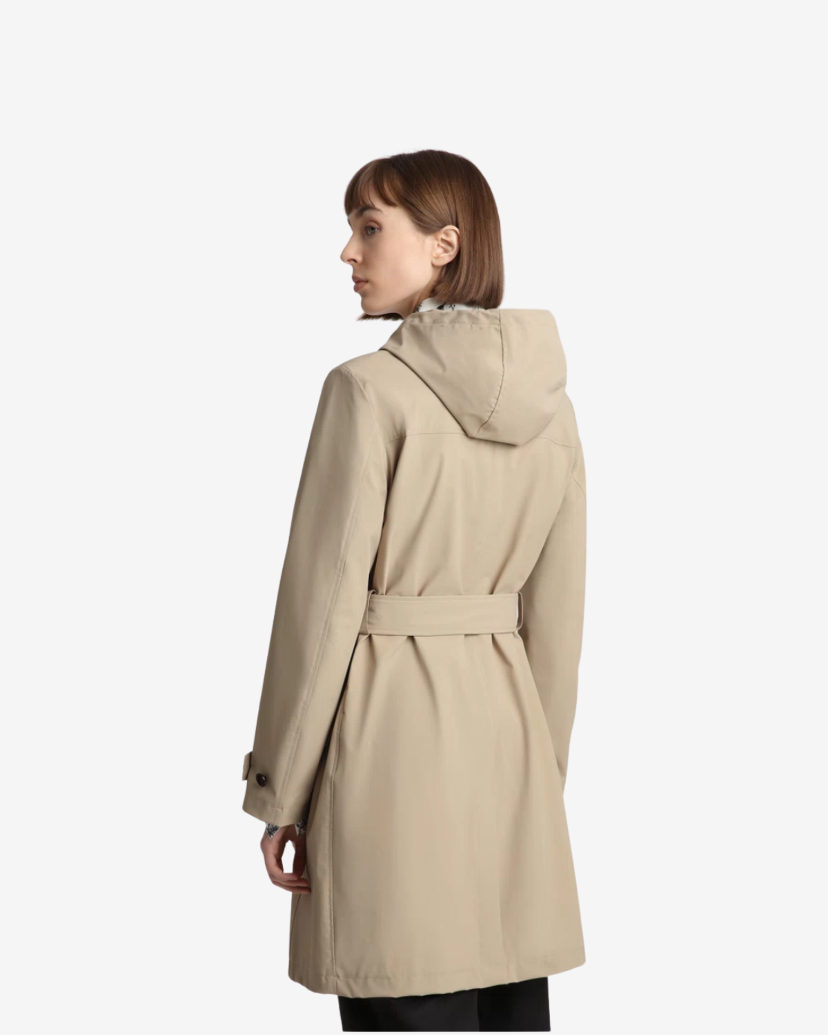 Belted fayette light parka feather beige