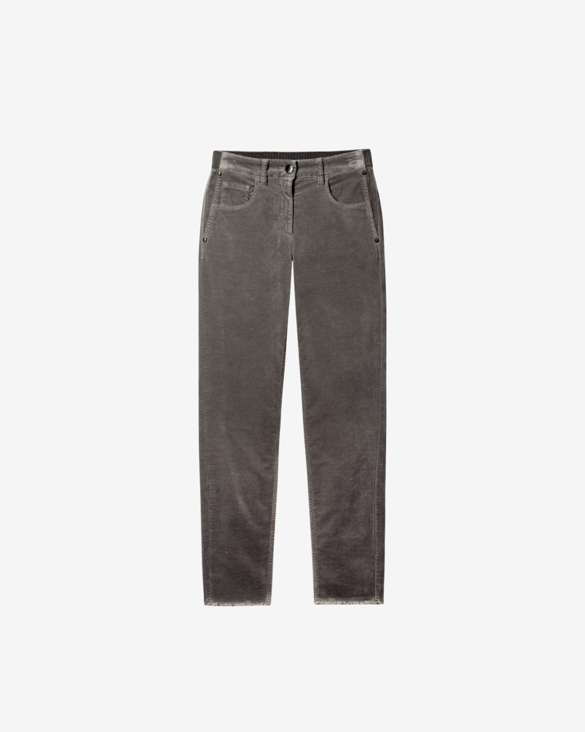 skinny velvet denim grey taupe