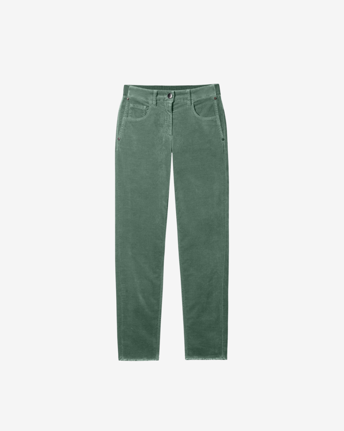 skinny velvet denim smaragd