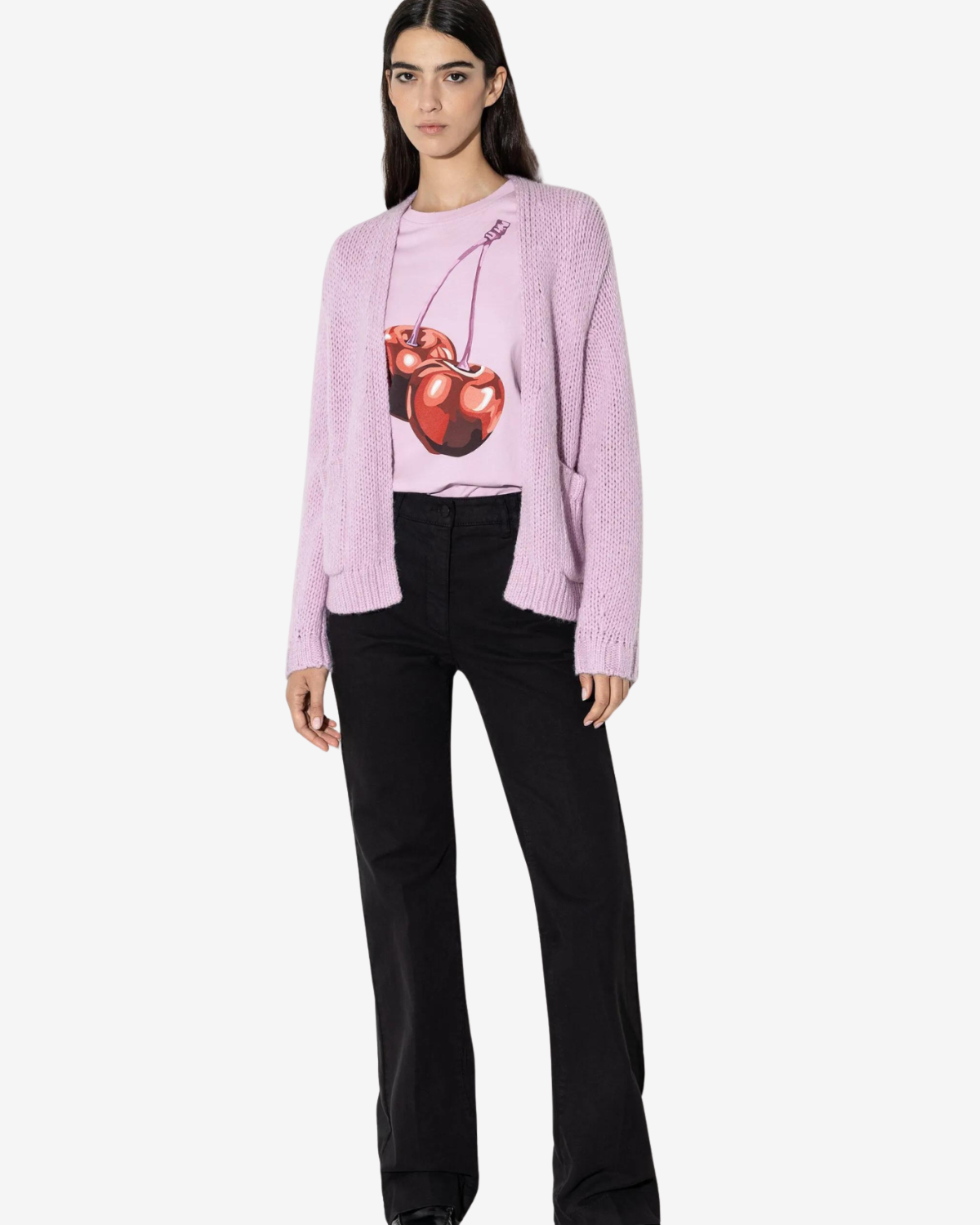 Cardigan faded lavender