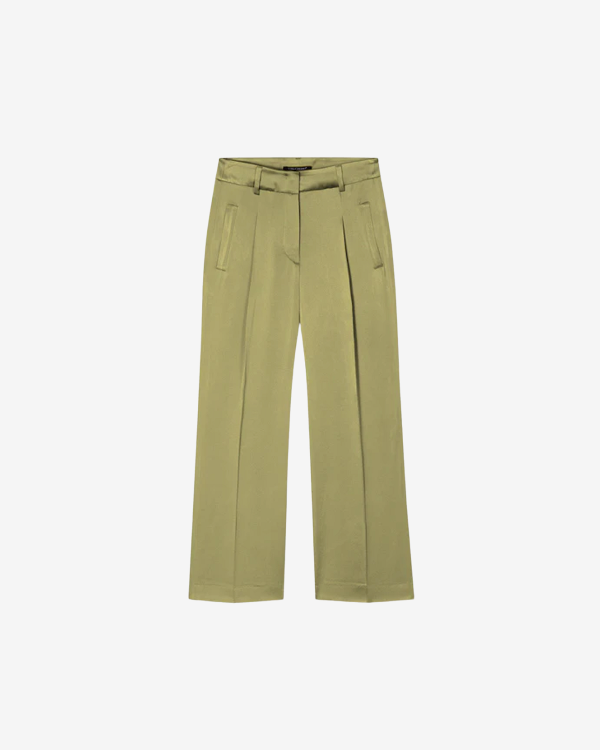 Satijnen broek moss green