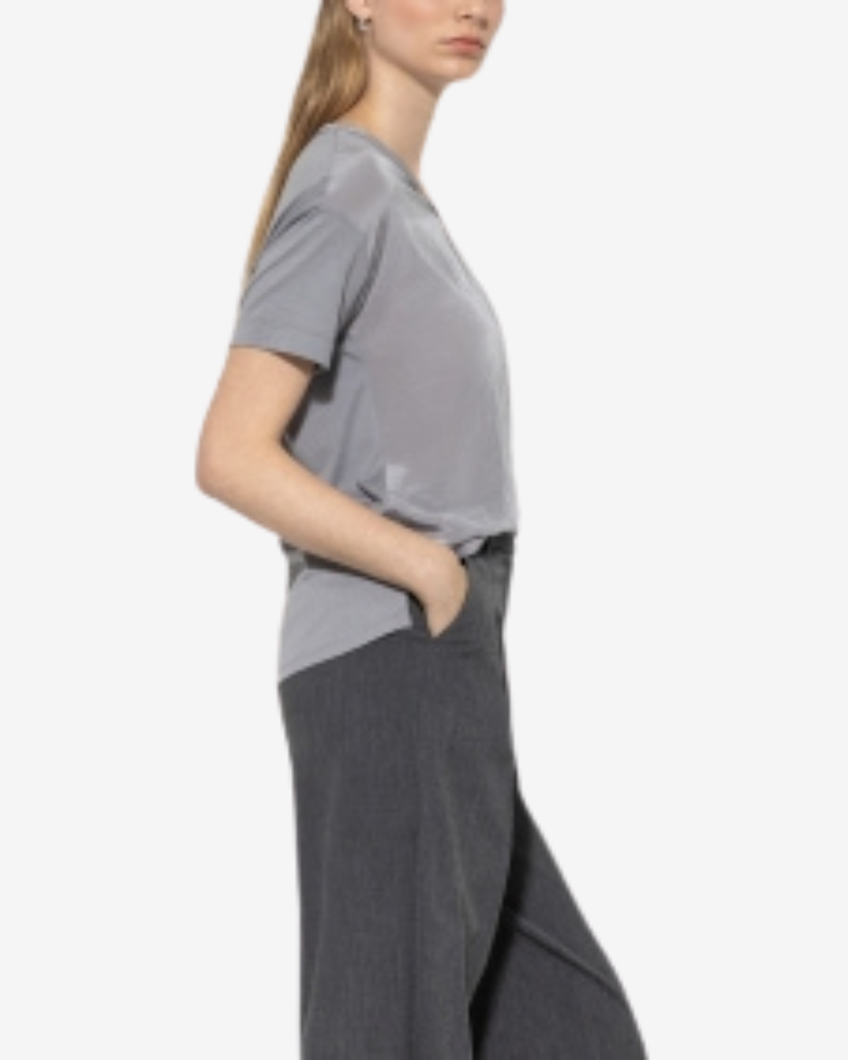 V-neck Shirt silver grey
