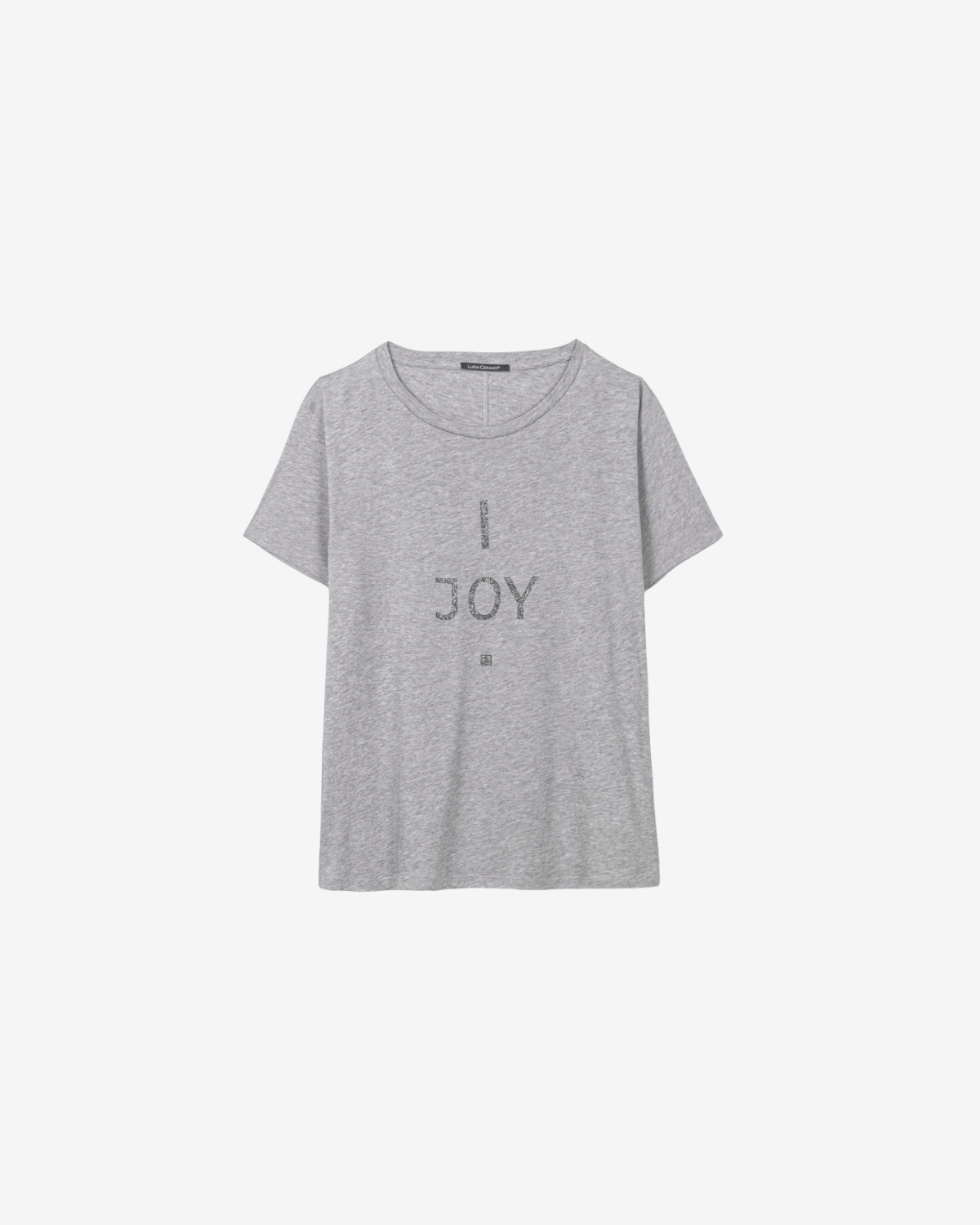 T-SHIRT MET PRINT light grey melange