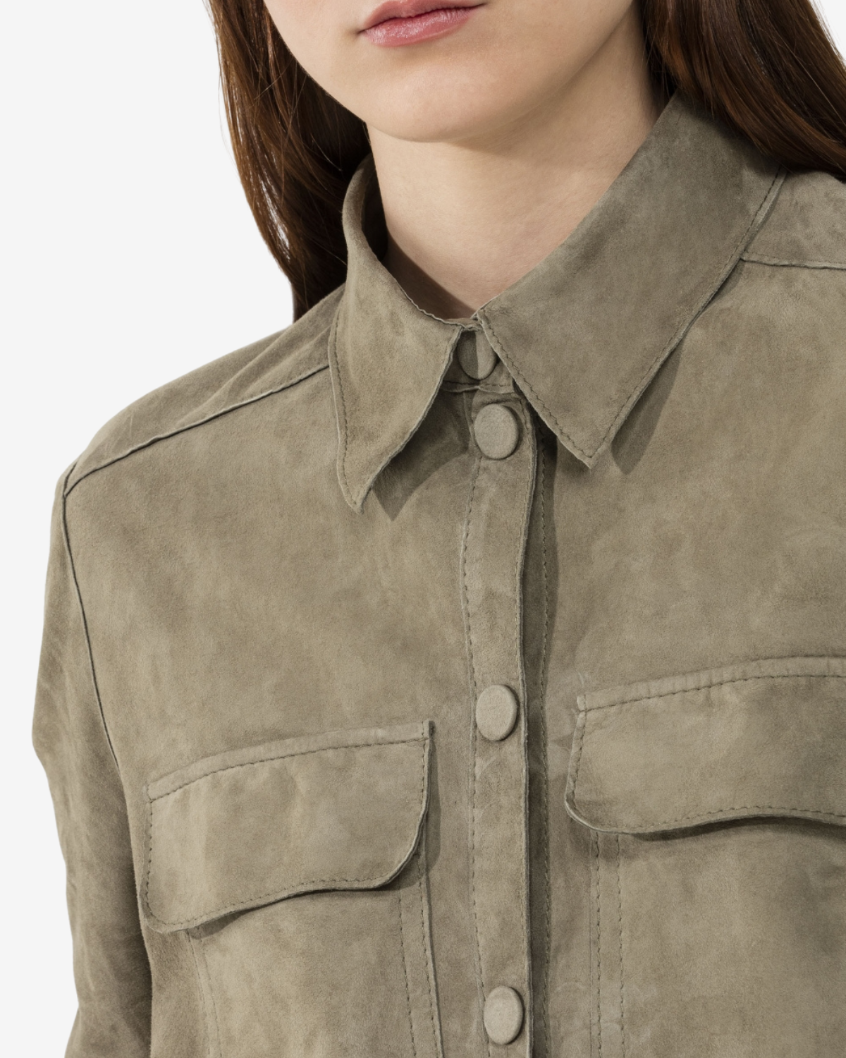 SUEDE SHIRT sage