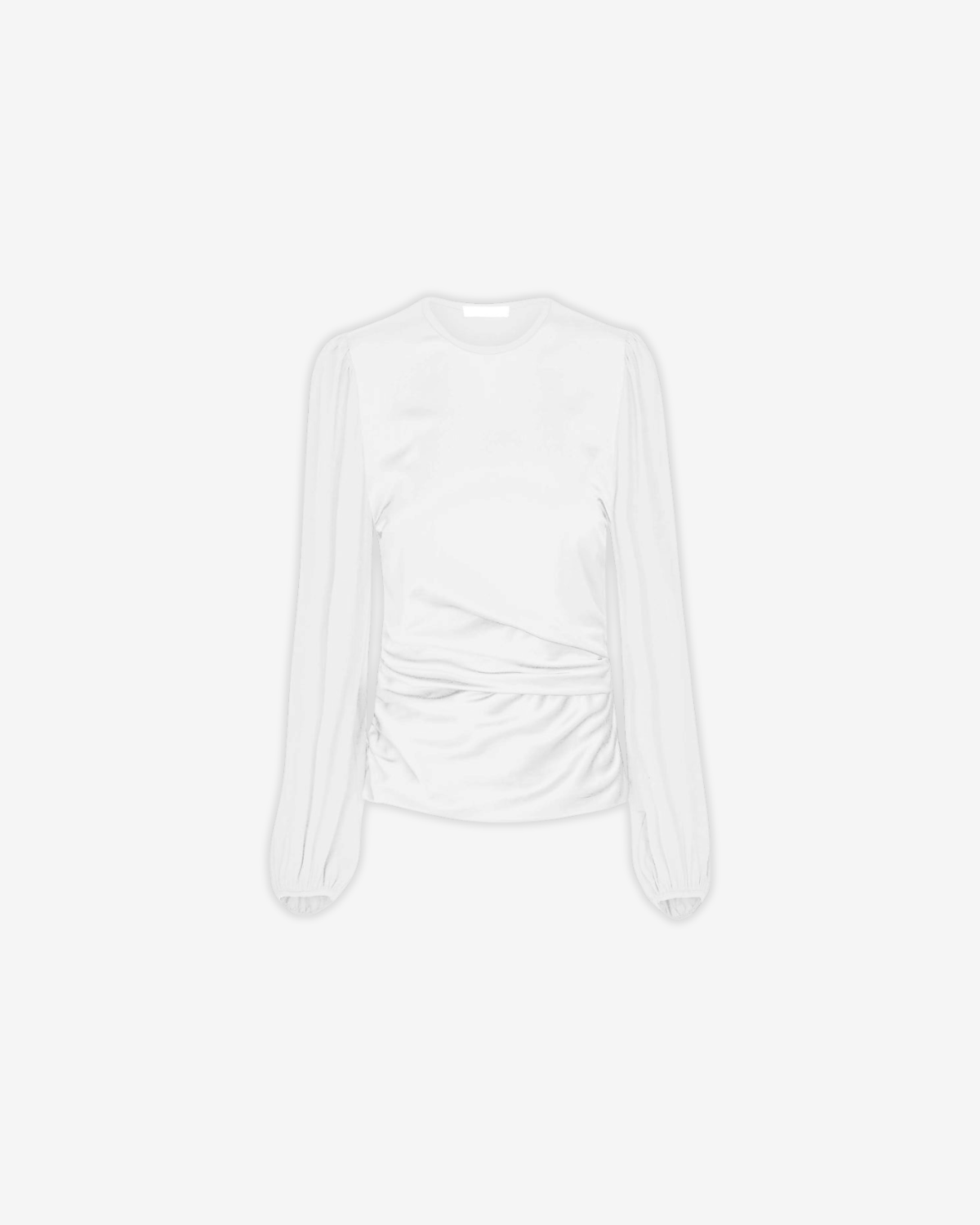 Playful volume shirt blouse powder white