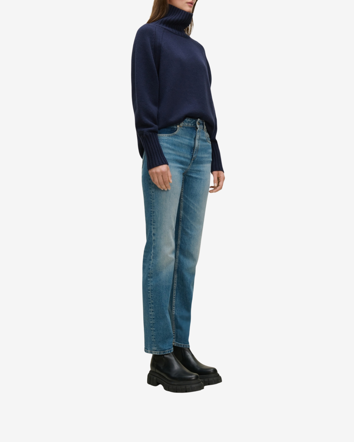 Bold volumes pullover true navy