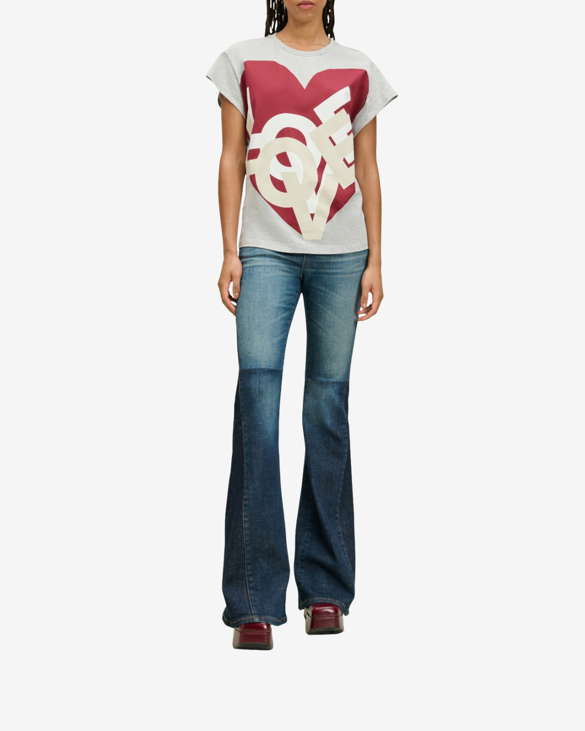 Bold love shirt grey red mix