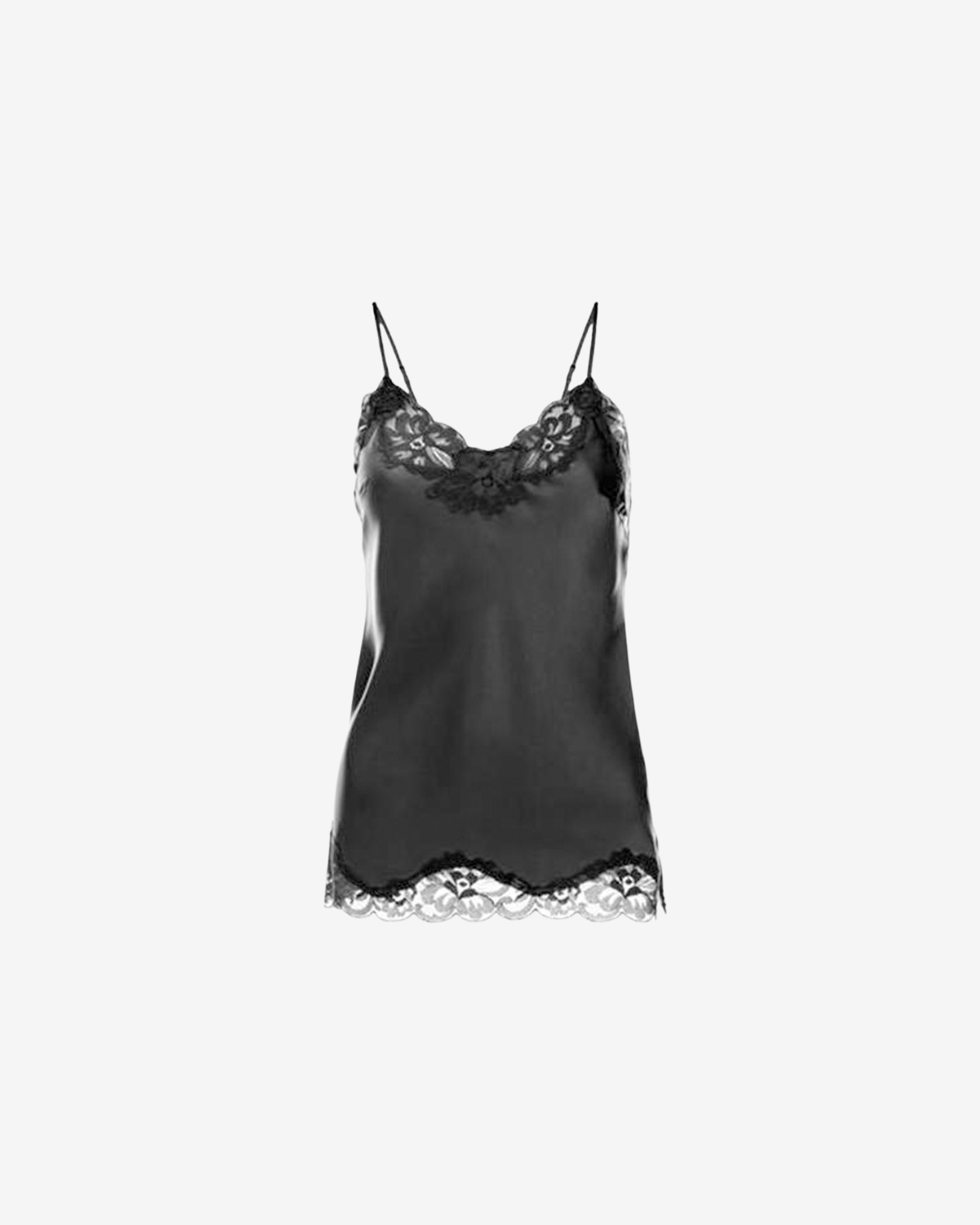 floral cami Zwart