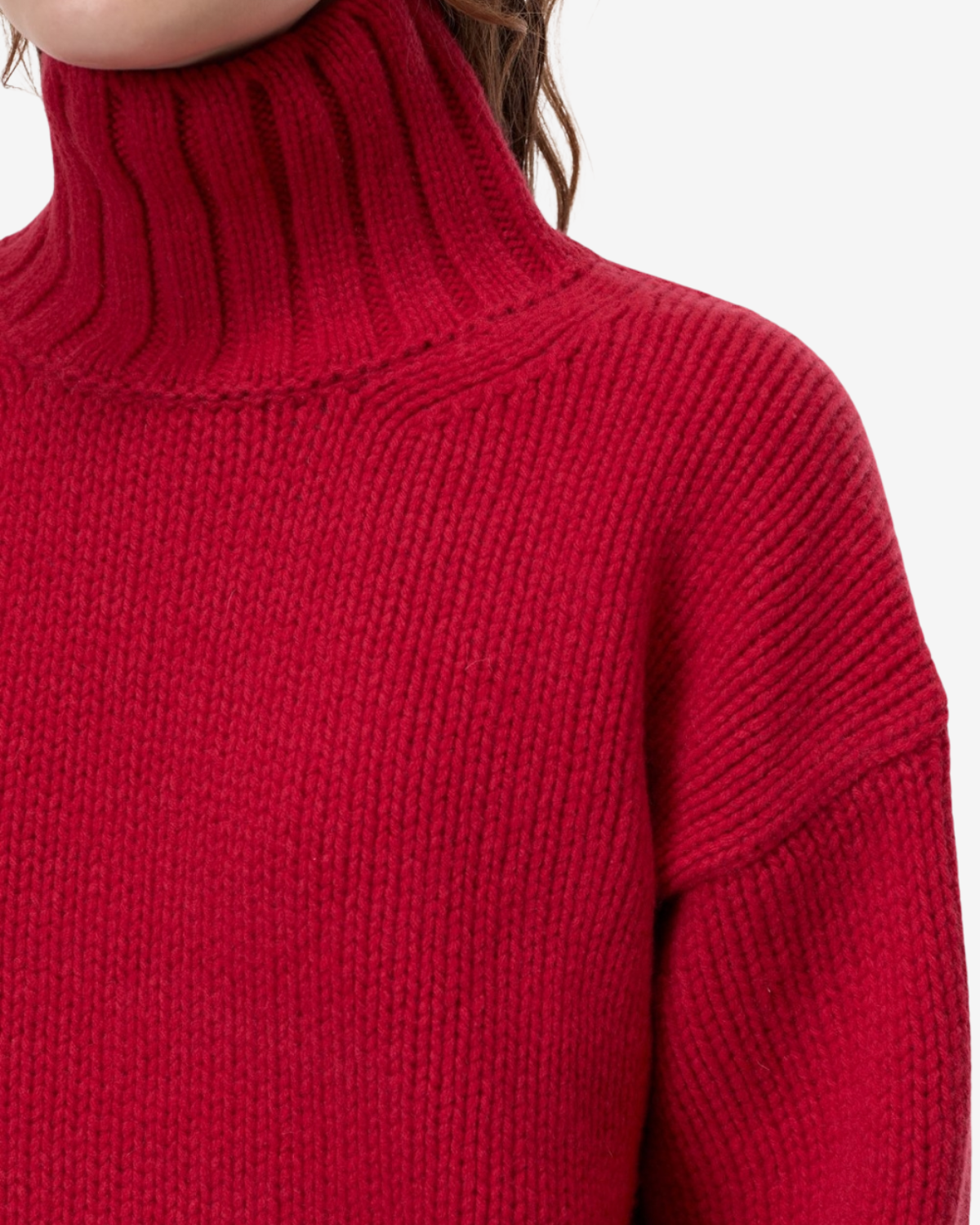 Rollneck longsleeve Chili pepper red