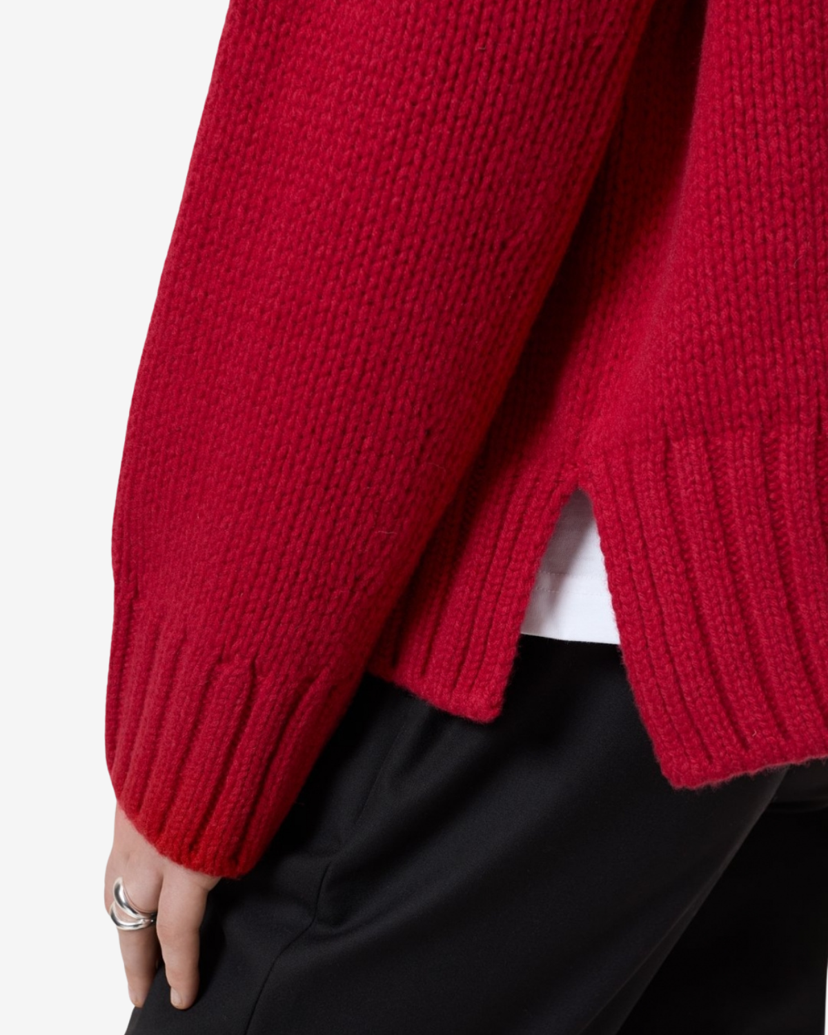 Rollneck longsleeve Chili pepper red