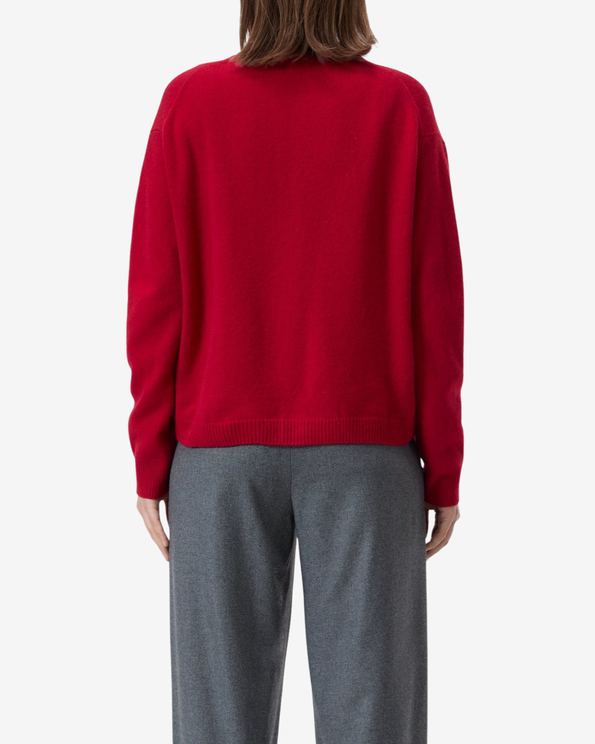 Cropped crew neck Chili pepper red