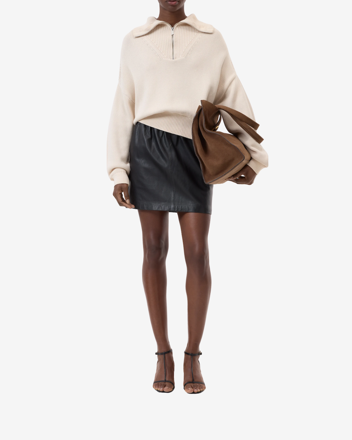 Cropped troyer stone beige