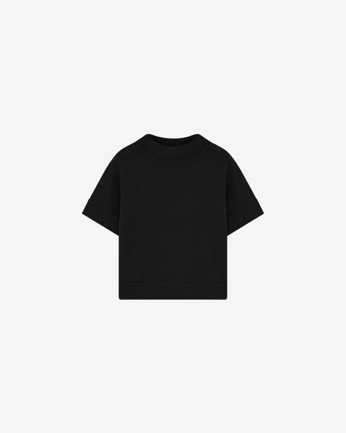 Shirt w Raw Edges ss black