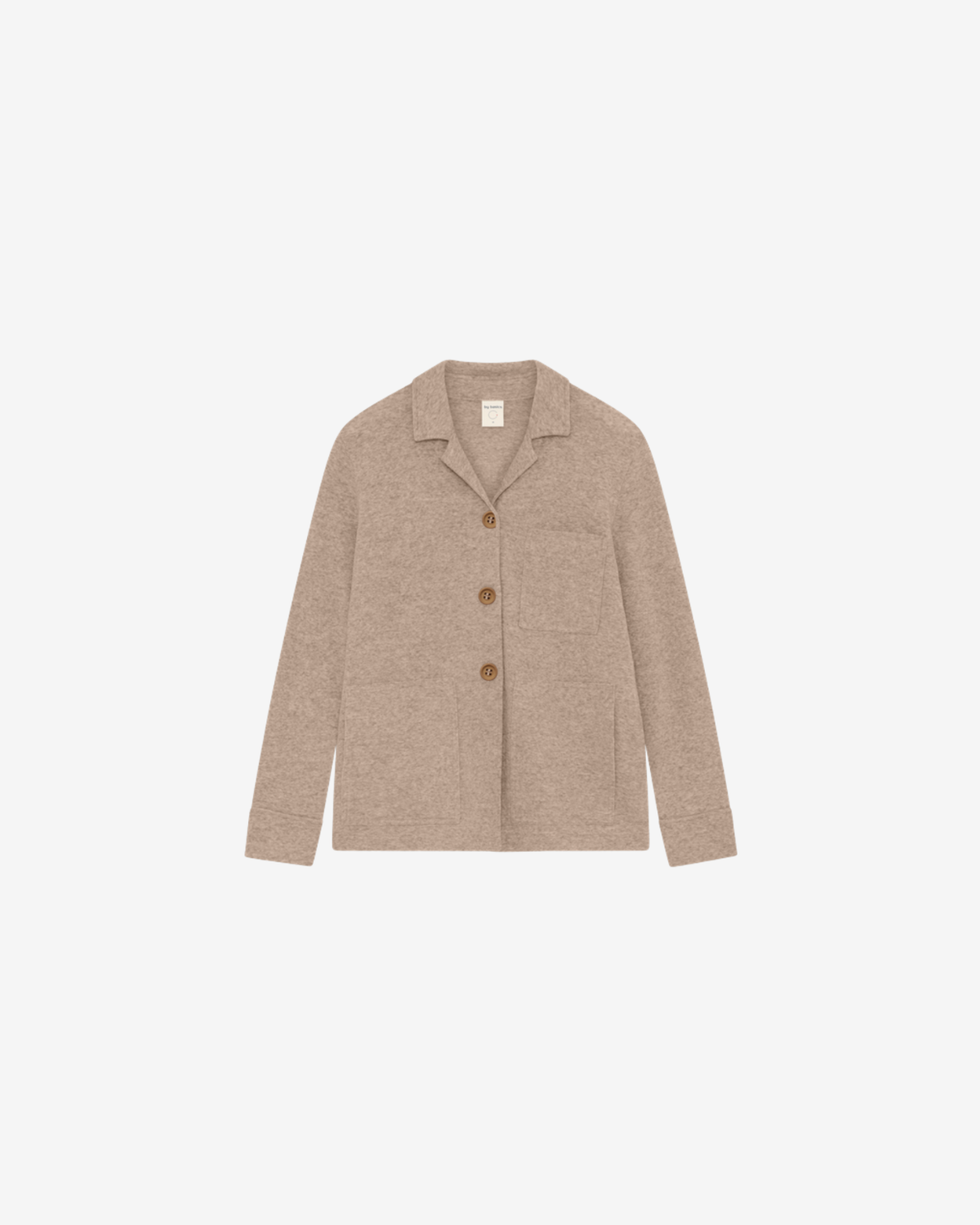 Jacket W open collar Sand Melange