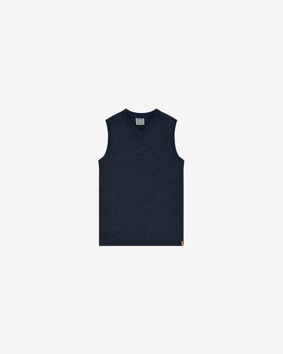 Vest w/v-Neck Midnight blue melange