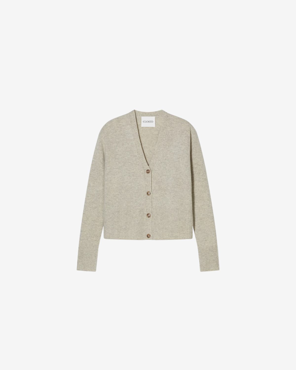 V neck cardigan beige melange