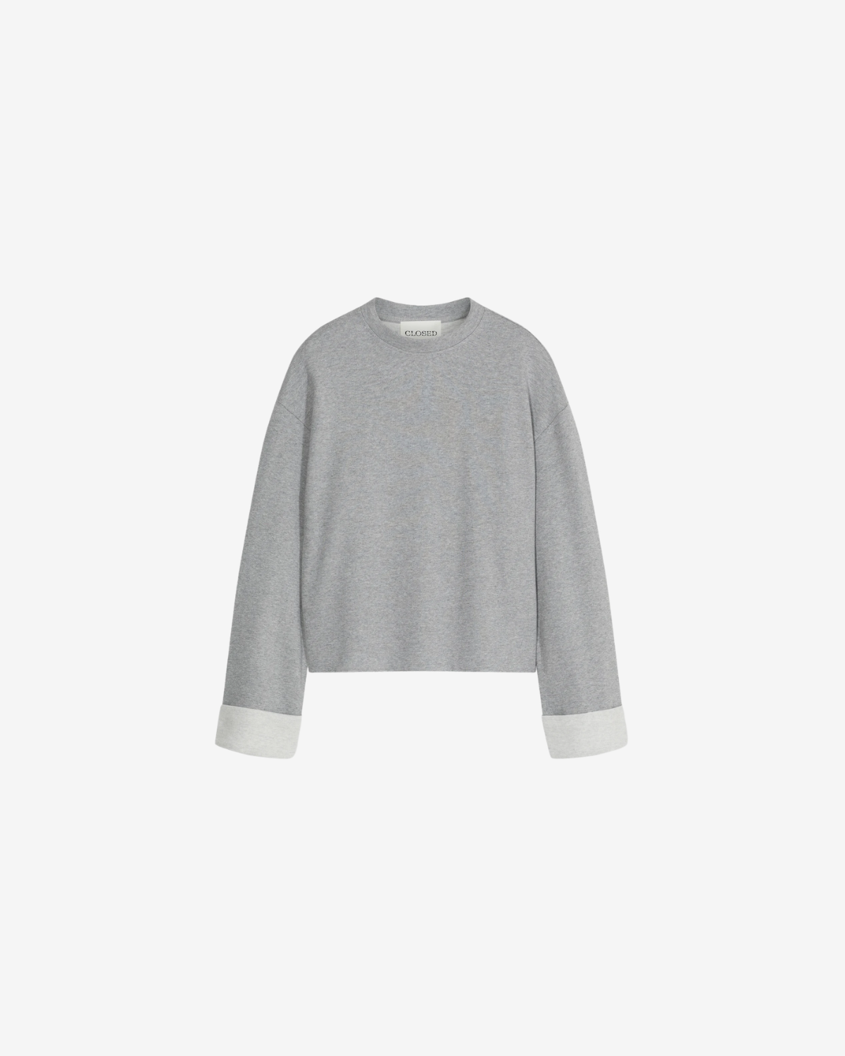 Turn-up longsleeve light grey melange