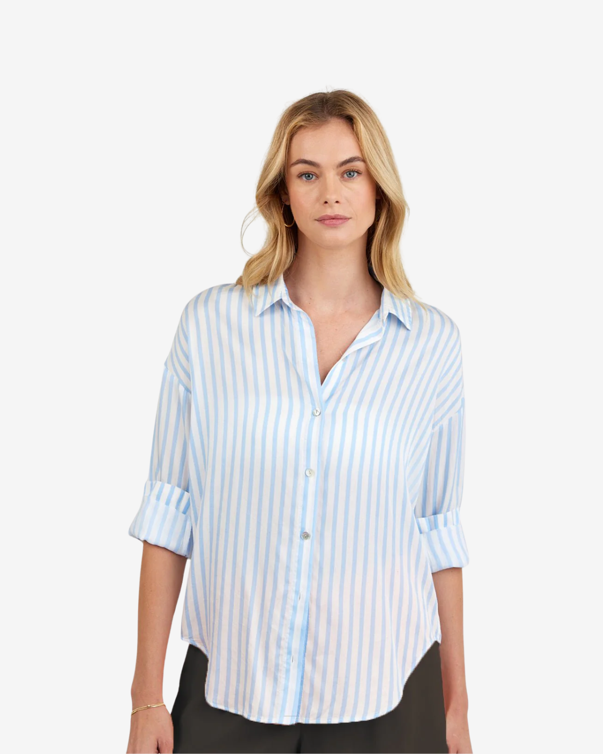 Oversized button down Tidal Blue
