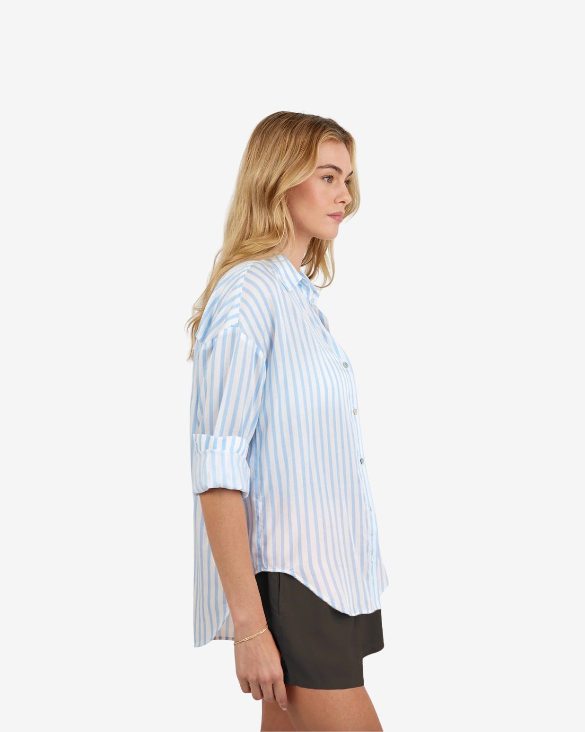 Oversized button down Tidal Blue